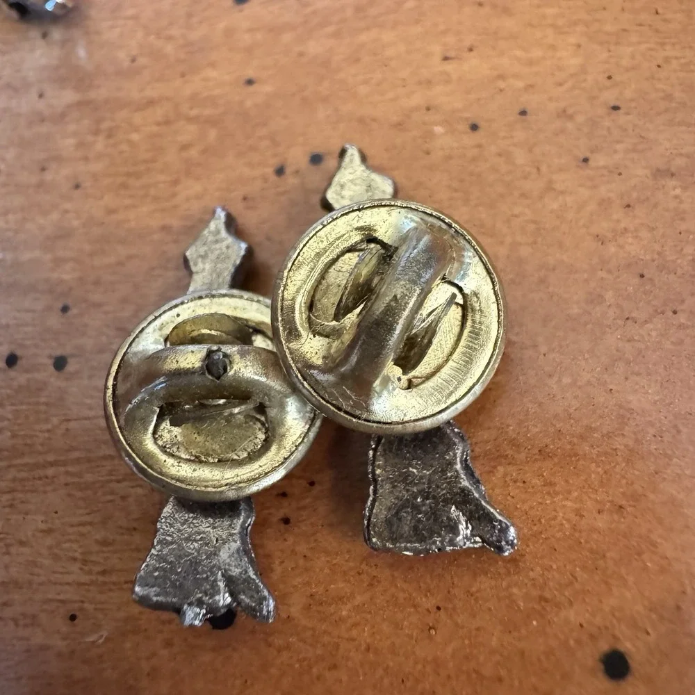 Vintage Lamp Post Cufflinks & Tie Clip Set –‎ Brass – Novelty Menswear